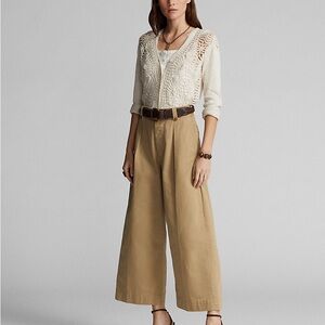 Khaki Wide-Leg Culottes Size 12